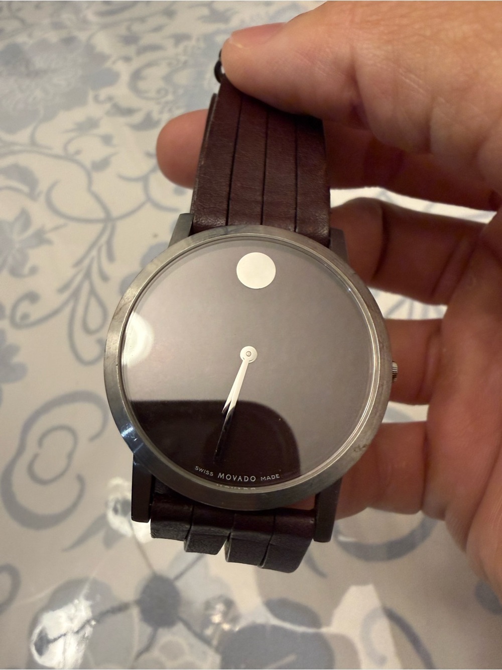 Movado Men's Museum Dial Watch - Black Dial with Brown Strap